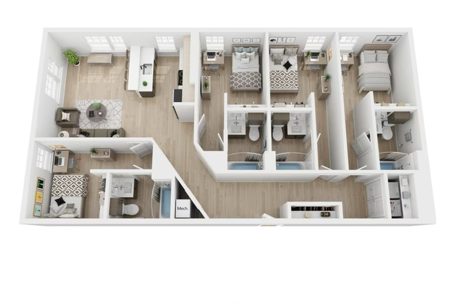 Floor plan of the unit. I am subleasing the room on the left. - Fieldstone Slate