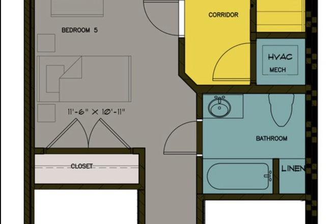 Floor Plan for bedroom - Old Row Cloverdale Townhome