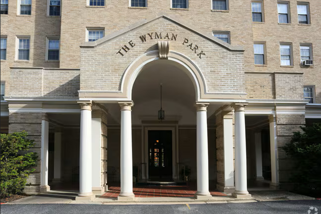 Front Entrance of the building - Wyman Park Apartments