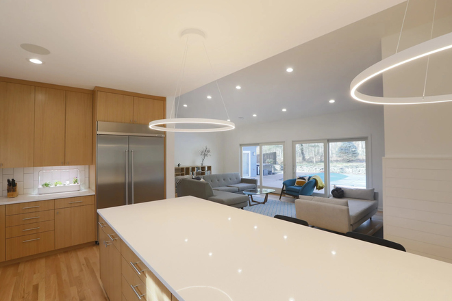 Kitchen and living room - Furnished 5BR home-Woods Way-Princeton