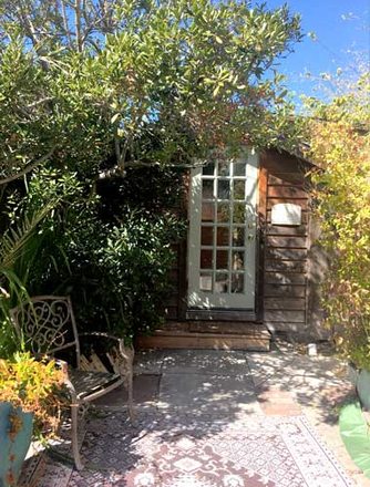 Cabin entrance - J3 Lovely Garden Cabin near BART June 1, 2026