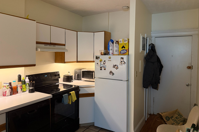 Kitchen and Main door - Sublet (July-August) – Cleveland Circle (Private 1BR Unit) $1500