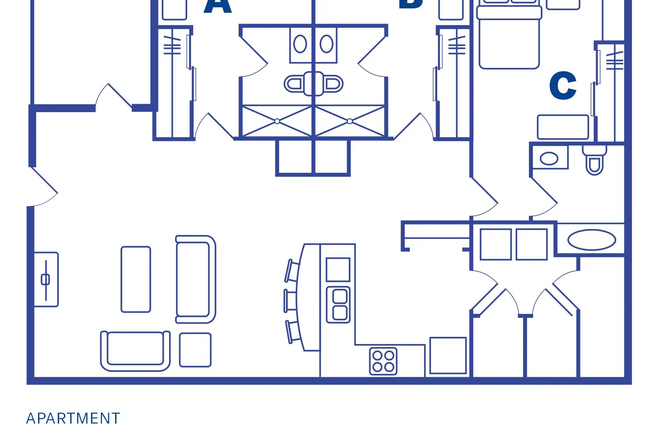 Bedroom floor plan - Lark West Lafayette Apartments (SUBLET for Spring Semester 2026)