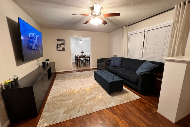 Living Room - Spacious 3,000+ SF College Park Home: Huge Yard, Fire Pit & Bonus Rec Level, 5 Min to Campus