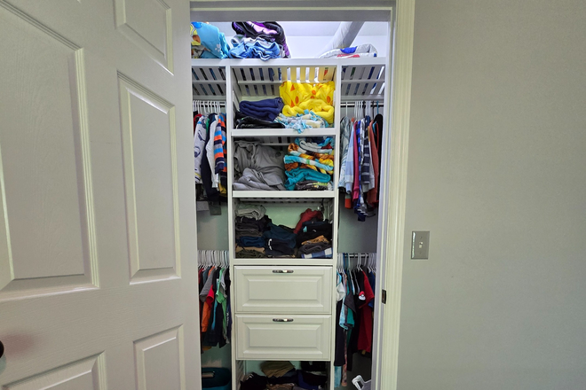 Bedroom 1 closet - Quiet, Study-Oriented Room in North Charleston Gated Community