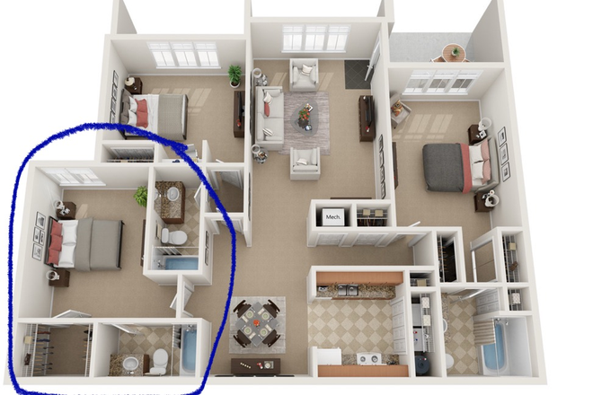 Floorplan - Sublet opportunity at Jefferson Ridge!