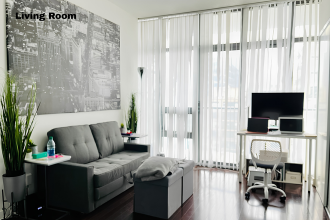 Living Room - Furnished Yonge & Bloor Studio I Rent 9 months I North Facing I August 15th or Sept 1st