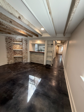 living room view from entrance - Quiet 1-BR 'Mother-in-Law' apt. Water and power PAID, near Carrollton streetcar