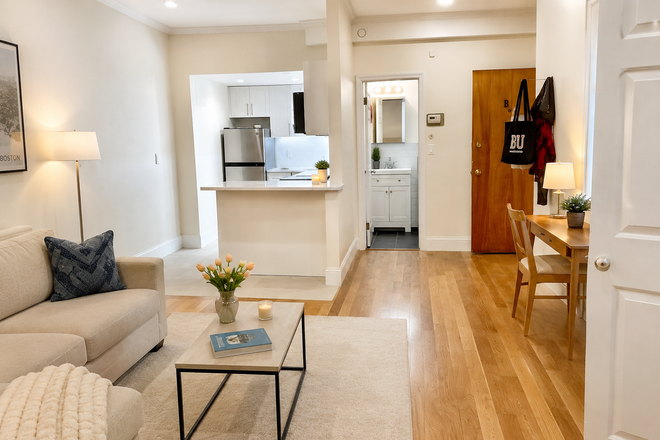 1 - BU South Campus Renovated Condo Quality Studio, Garden Level No Fee 100% New
