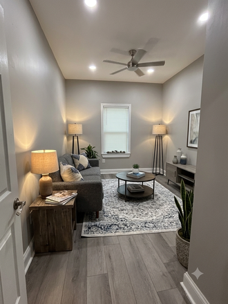 living room staged - Brand New One Bedroom with washer/dryer in unit Steps to MIT Apartments