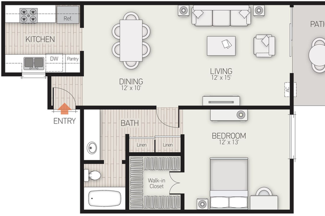 Floor Plan - Park West Apartments