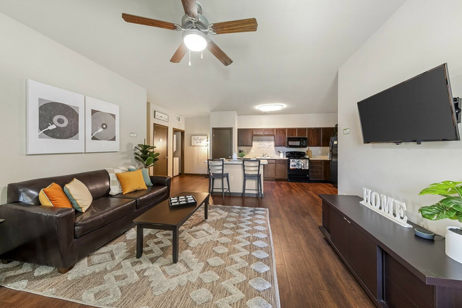 Model Living Area - 2 Months Free & Waived Sec Dep. Private 1 Bdrm/Bath in 2 Bdrm Apt Highlander N Campus Male Occupancy