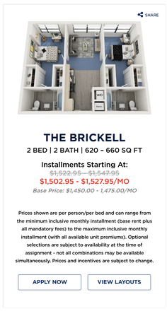 Floor plan - The One at University City Apartments