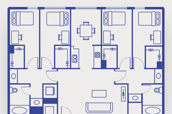 Floorplan - University View, private bedroom close to STEM buildings