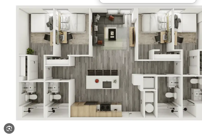 floor plan - 5th floor - 4 bedroom - room is in the right end. - Verve Apartments