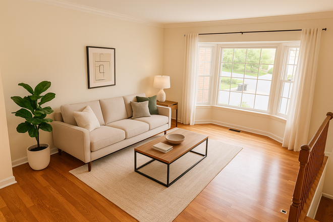 Living Room - Prime Rockville Location: Walk to Metro & Town Center - 3BR/2.5BA Townhouse