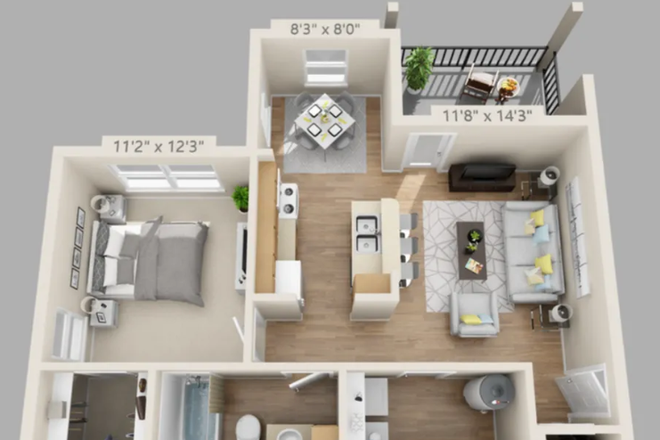 General floorplan of unit - Skyline Terrace