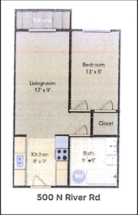 Floor Plan - Apartment close to campus (10 minutes walk)