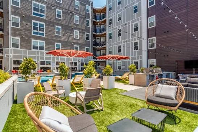 Outdoor Courtyard/Pool - Union Tuscaloosa - Furnished 1BR + Balcony + Parking - Spring 2027