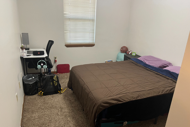 Bedroom (door POV) - Private room for rent in a 2B1B apartment, lowest price you'll find for a room this close to