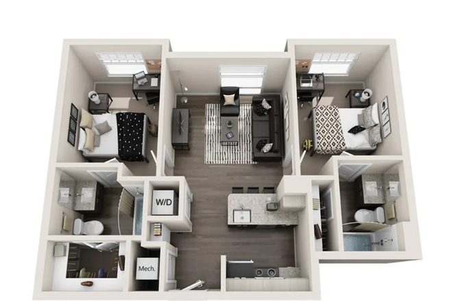 Floor Plan, The Bexley, Unit A - Yugo Apex (Formerly The Standard), close to campus, Lease Takeover Apartments