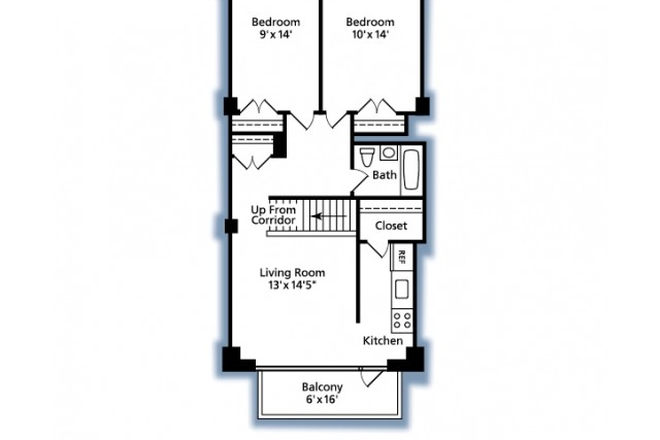 Floor plan - Filling a second room at 100 Memorial Drive Apartments