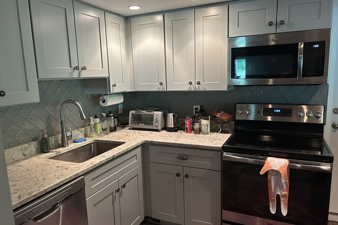 Kitchen with oven and microwave - Studio Apartment (4 miles from campus)with all utilities included_ Avail. Oct. 1, 2026