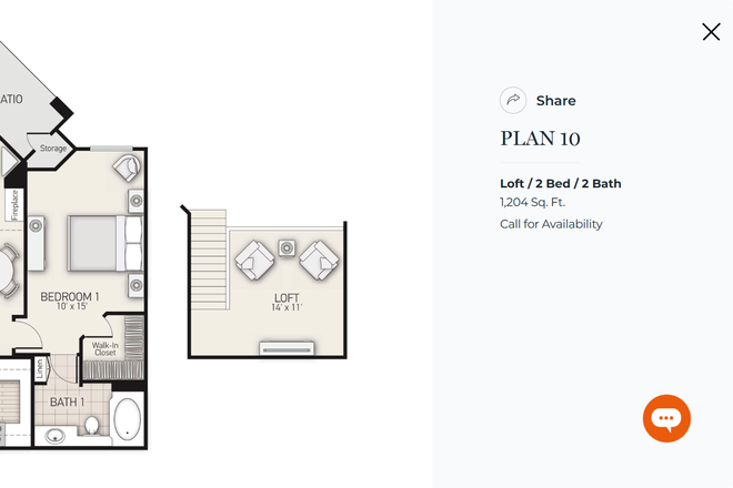 Overall Apartment Layout - Single Loft $910 at Villas of Renaissance Apartment