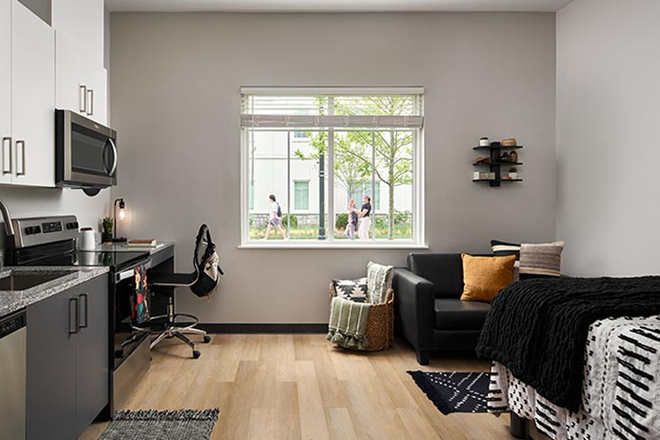 Studio, 1 bed, Sofa, Sitting area - Studio, The Ridge, Graduate housing close to campus