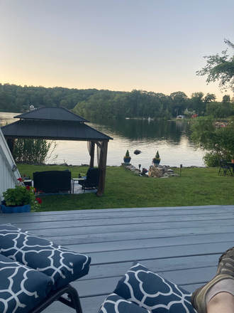 Outside view sitting on the deck - Coventry Lake House