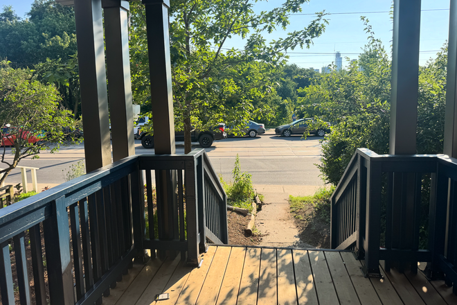 Front porch view across Riverdale Park East - Renovated 3 beds & 1 bath on Upper floors of detached house Available Immediately