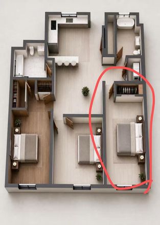 Bird's-eye view - A room for sublease in a 3b2b apartment located a few hundred meters south of Boston University