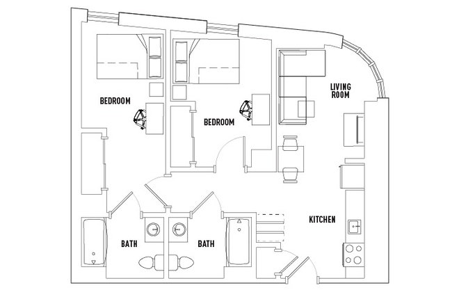 2 Bed 2 Bath type C - Lightview 2 bed 2 bath private type C