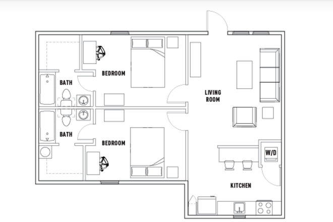 Floorplan - The Lodges of East Lansing Apartments