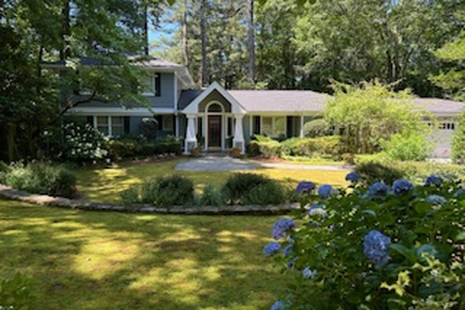 Street view, front of house. Private street in a quiet neighborhood. - Furnished basement apartment, private entrance