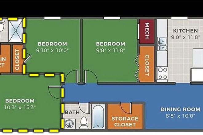 This listing is for the boxed area - Foxridge Apartments