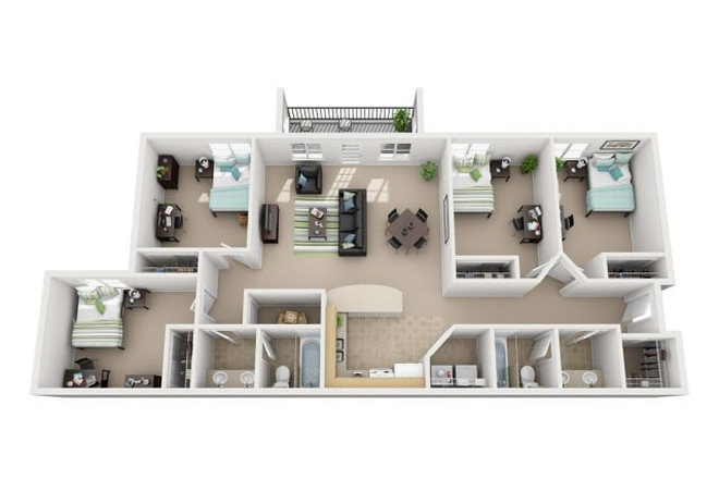 Floorplan of Apartment - 25 East Apartments