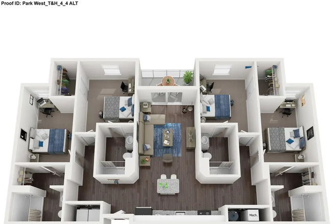 Photo of whole unit floor plan - Park West Apartments