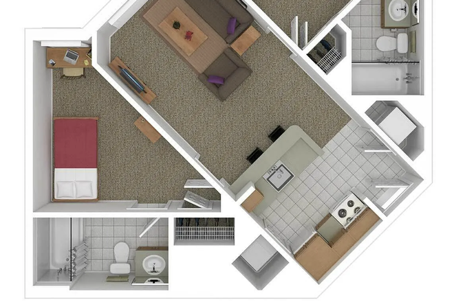 Floorplan of 2x2 - 2X2 SOUTH COMMONS 1 AVAILABLE Apartments