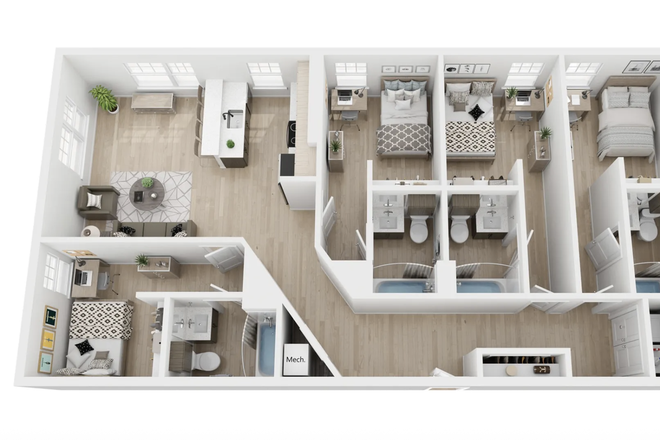 Bedroom C Plan - Fieldstone Apartments - Summer Lease Takeover!