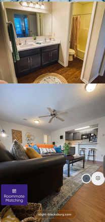 living room + bathroom - Alight Blacksburg