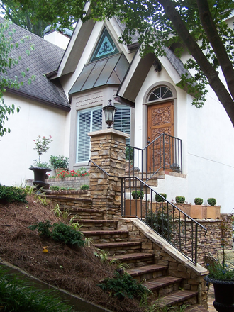 Exterior of the house with stairs leading to the apartment - 1bedroom Garden Terrace Apartment