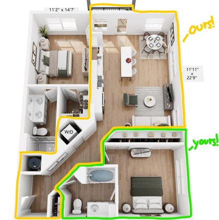 Apartment Floorplan - The Arrowood Apartments