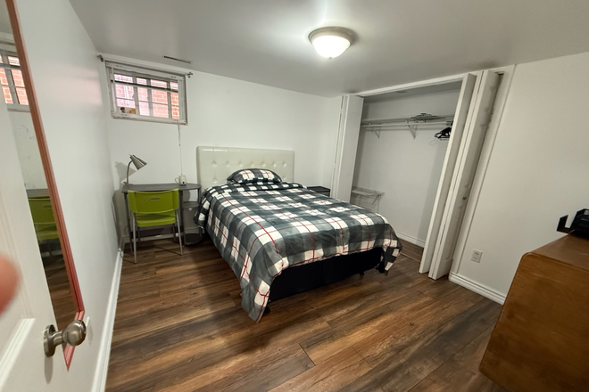Bedroom C: $960 with Queen sized bed (Shared bathroom) - Private room in a shared basement at Haverson Boulevard. Utilities included!
