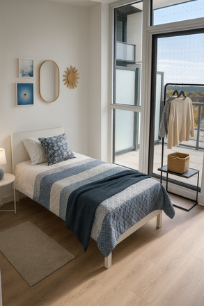 Bedroom B - Private Rooms for Rent in a Co-living – The Queensway, Etobicoke