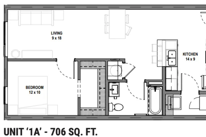 Floorplan - Weida on Waldron Single Apartment