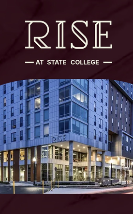 Front of building - RISE at State College - looking to re-let a private bed/bath in a 3B3B female unit