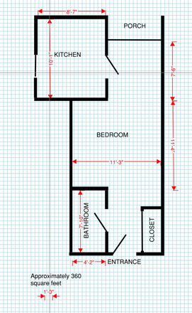 Floor plan - Small One Bedroom Apartment
