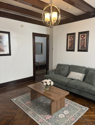 Living Room - High Ceilings + Wooden Beams - Charming 3 BR Apt 2 Blocks from Seton Hall Univ