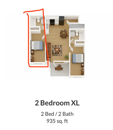 Unit Layout - The Heights of Knoxville Room for Rent